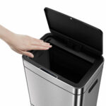 EKO 54 Litre Stainless Steel Dual Compartment Recycling Motion Sensor Bin (35L +19L) - Image 2
