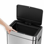 EKO 54 Litre Stainless Steel Dual Compartment Recycling Motion Sensor Bin (35L +19L) - Image 3