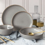 Over & Back Stoneware Dinnerware Set, 16 Piece in Slate Grey - Image 5