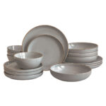 Over & Back Stoneware Dinnerware Set, 16 Piece in Slate Grey - Image 7