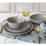 Over & Back Stoneware Dinnerware Set, 16 Piece in Slate Grey - Image 8