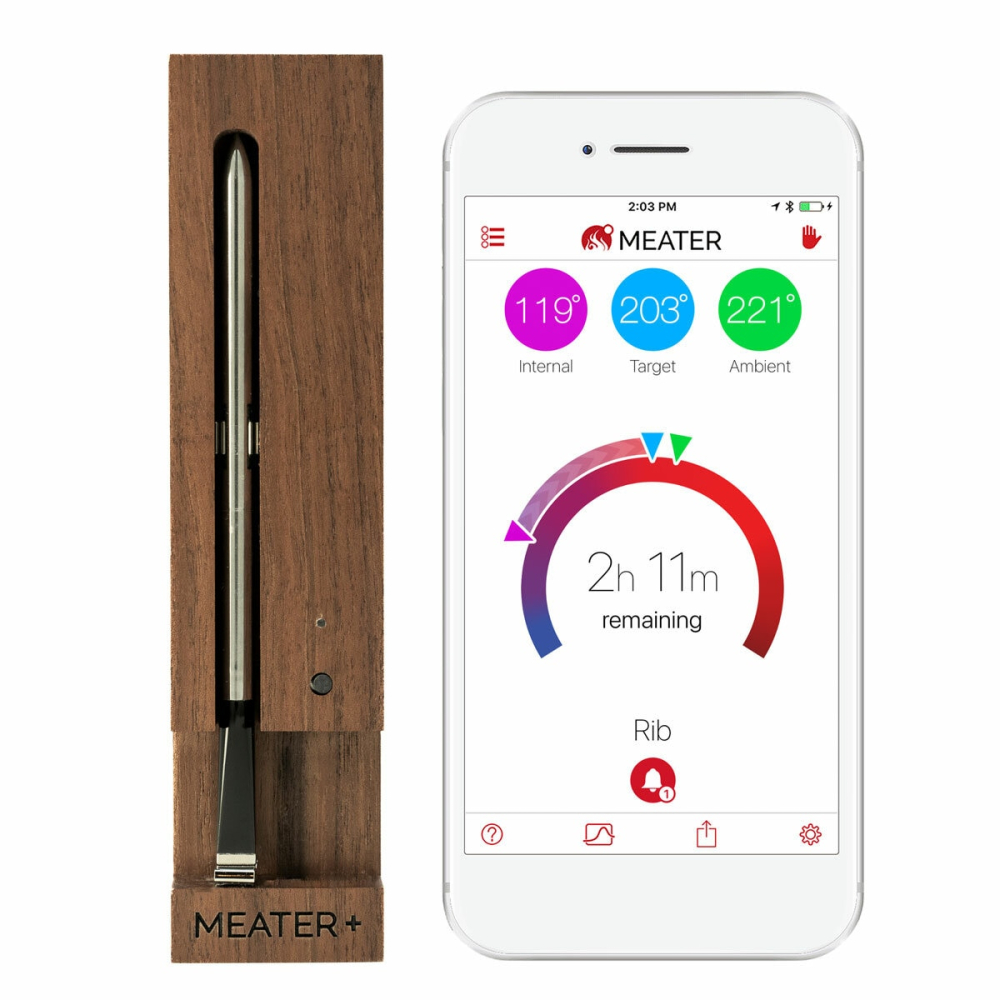 MEATER Plus Wireless Meat Thermometer in Walnut