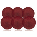 Luigi Bormioli Glass Glitter Charger Plate 6 Pack, Silver - Image 3