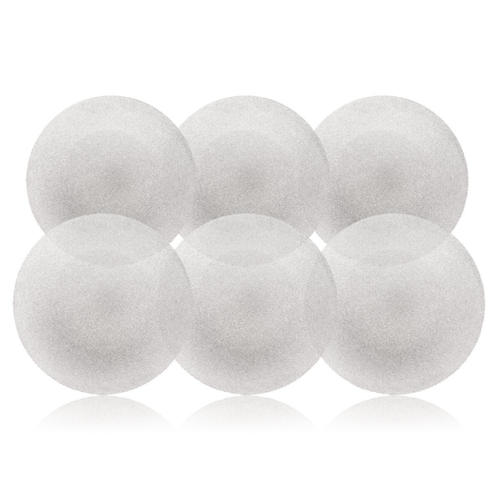 Luigi Bormioli Glass Glitter Charger Plate 6 Pack, Silver