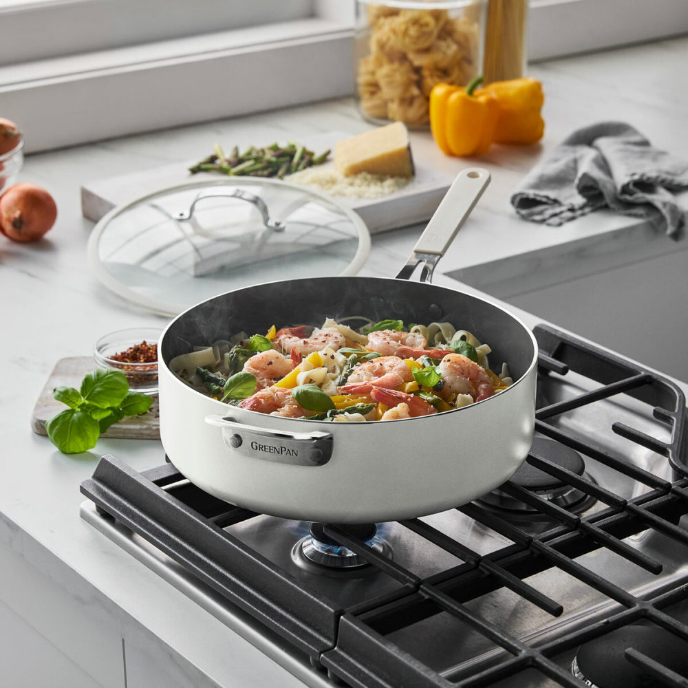 GreenPan Saute Pan, with Lid 30cm in White