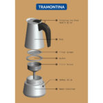Tramontina Stainless Steel Moka Pot, 350ml - Image 4