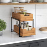 Seville Classics Bamboo 2-Tier Sliding Drawer Organiser