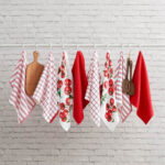 Caro Home Kitchen Towels 8 Pack, in Tomato Design - Image 2