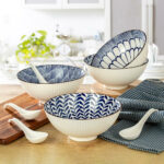 Signature Housewares Ramen Bowls with Spoons, 4 Piece