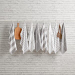 Caro Home Kitchen Towels 8 Pack in Grey, 45 x 71 cm