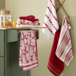 Printed Festive Kitchen Towel Set 8 Pack in 4 Designs - Image 2