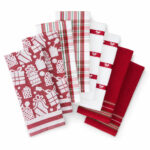 Printed Festive Kitchen Towel Set 8 Pack in 4 Designs - Image 3
