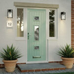 Helsinki Composite Front Door with Installation in Green