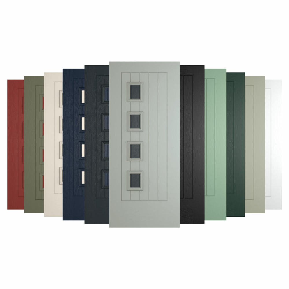 Amsterdam Left Composite Front Door with Installation in Green