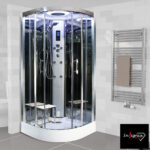 Insignia Diamond 900mm Quadrant Steam Shower with Black Frame - Image 2