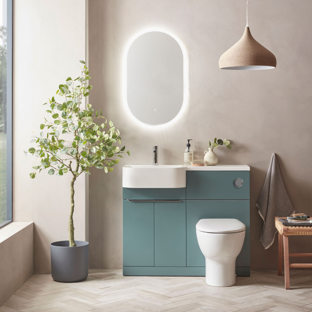 Tavistock Lindo 99.6 cm Floor Mounted Left Hand WC Unit in Green