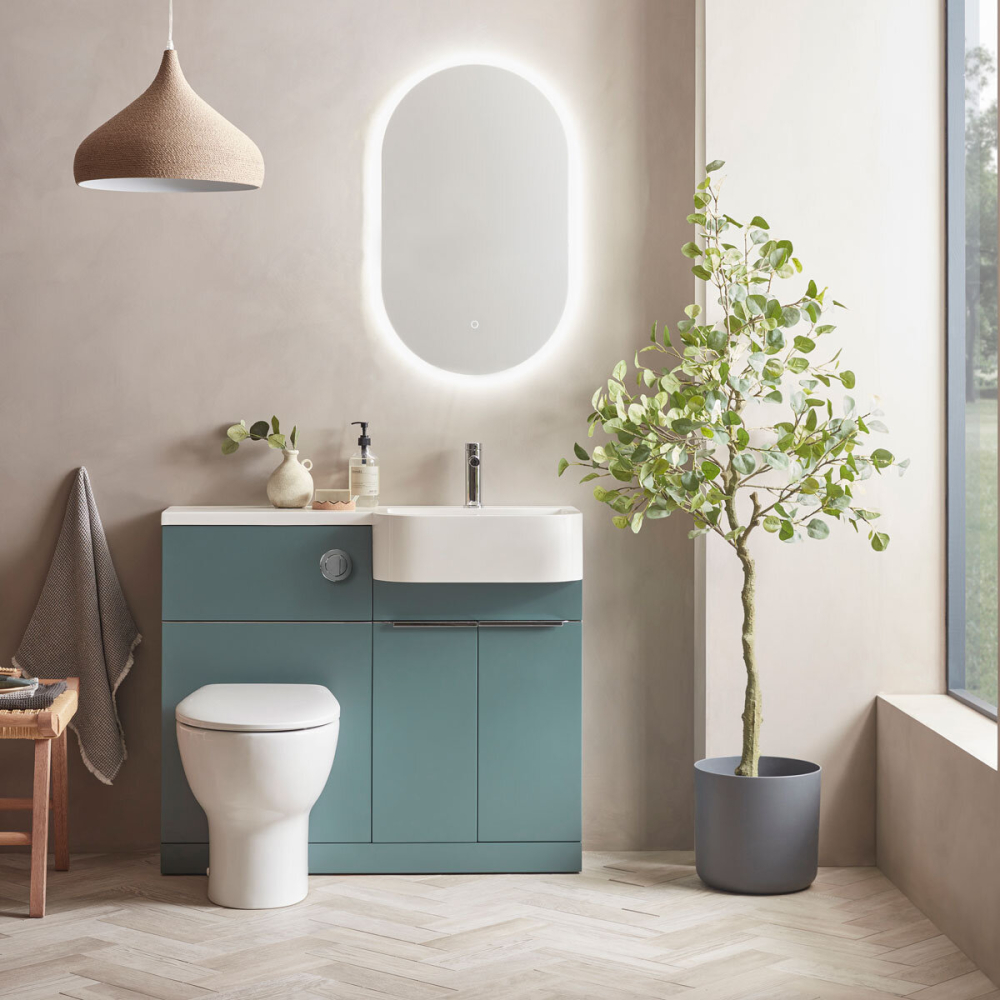 Tavistock Lindo 99.6 cm Floor Mounted Right Hand WC Unit in Green