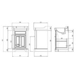 Tavistock Abbot 61.0 cm Floor Mounted Vanity Unit in Dark Grey - Image 6