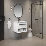 Ove Camila 600mm Wide Wall Mounted Vanity in Matte White - Image 3