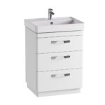 Tavistock Curve 60.0 cm 3 Drawer Floor Mounted Vanity Unit in Green - Image 7