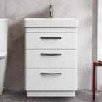 Tavistock Curve 60.0 cm 3 Drawer Floor Mounted Vanity Unit in Green - Image 11