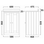 Tavistock Axbridge 60cm Freestanding Underslung Vanity with Basin in 2 Colours - Image 6
