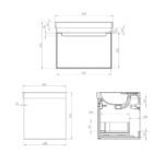Tavistock Kew 59.2 cm 1 Drawer Wall Mounted Vanity Unit in Grey - Image 14