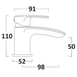 Tavistock Avid Mini Basin Mixer Tap with Click Waste - Image 4