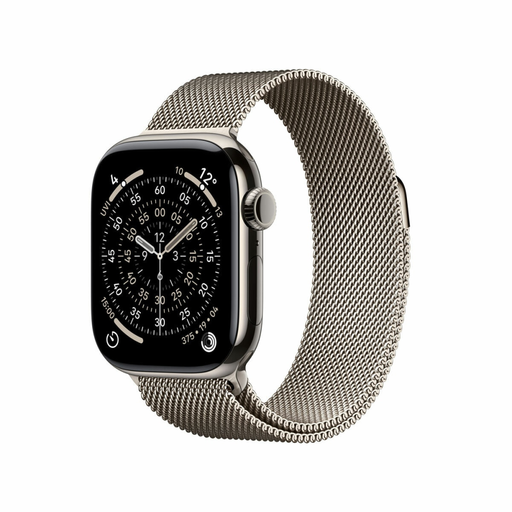 Apple Watch Series 11 GPS + Cellular, 42mm Natural Titanium Case with Natural Milanese Loop, MF8P4MP/A