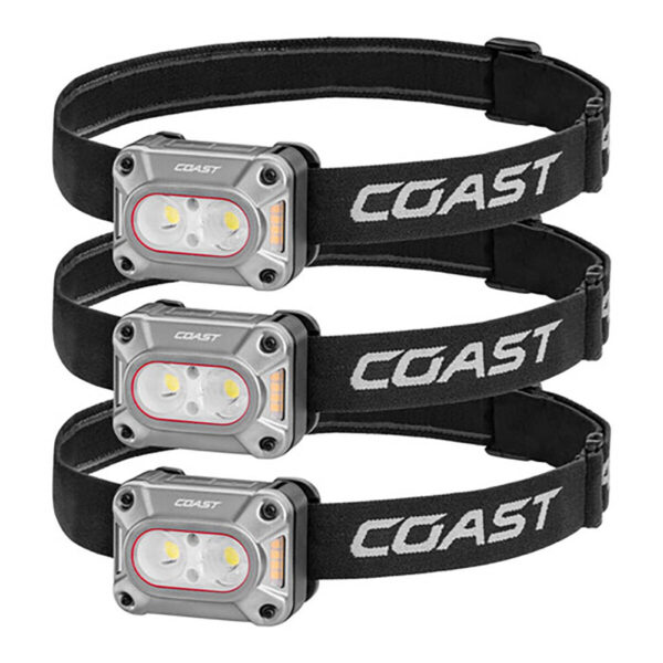 COAST CH1000R 1000 Lumen Rechargeable Dual Power Headlamp, 3-Pack