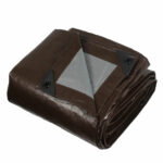 Heavy Duty Reversible Brown and Silver Tarpaulin, 2 Pack - Image 2