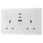 Masterplug Double 13A Switched Sockets with 15W USB A & 2x C Charger Ports, Pack of 2 - Image 2