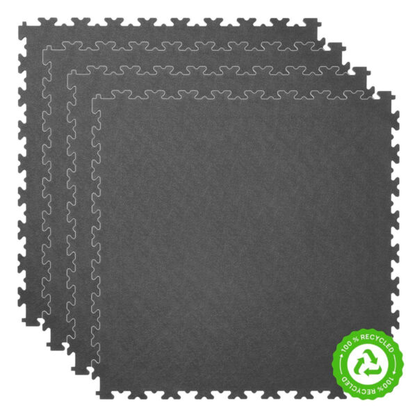 Klikflor RX500 7mm Recycled Garage Floor Tiles 4 pack (495 x 495 x 7mm) - 0.98m² per pack in Graphite