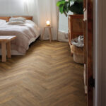 Elka Texas Oak Dark Brown Luxury Herringbone Vinyl Flooring Planks with Foam Underlay - 0.794 m² Per Pack