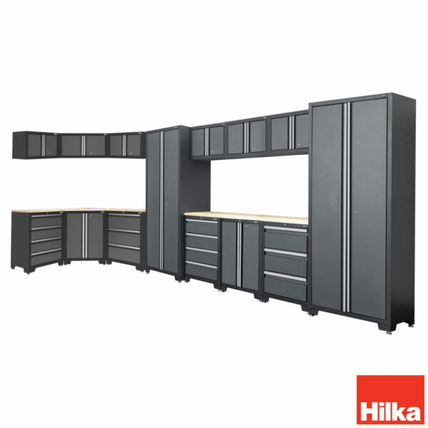 Hilka Garage Bundle 16 piece Corner & Cabinet Storage Set