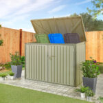 Stone Garden 6ft 5" x 2ft 11" (1.95 x 0.9m) 2,018 Litre Horizontal Storage Shed in Green - Image 5