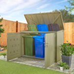 Stone Garden 6ft 5" x 2ft 11" (1.95 x 0.9m) 2,018 Litre Horizontal Storage Shed in Green - Image 8