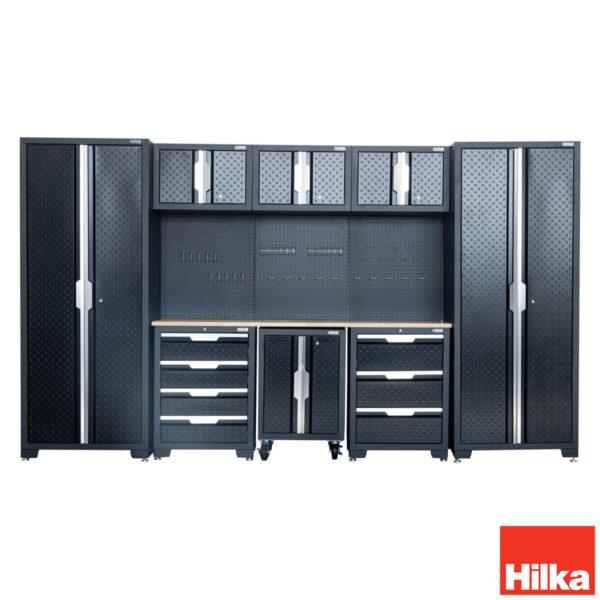 Hilka Garage Pro+ 24 Gauge Steel 9 Piece Cabinet Set