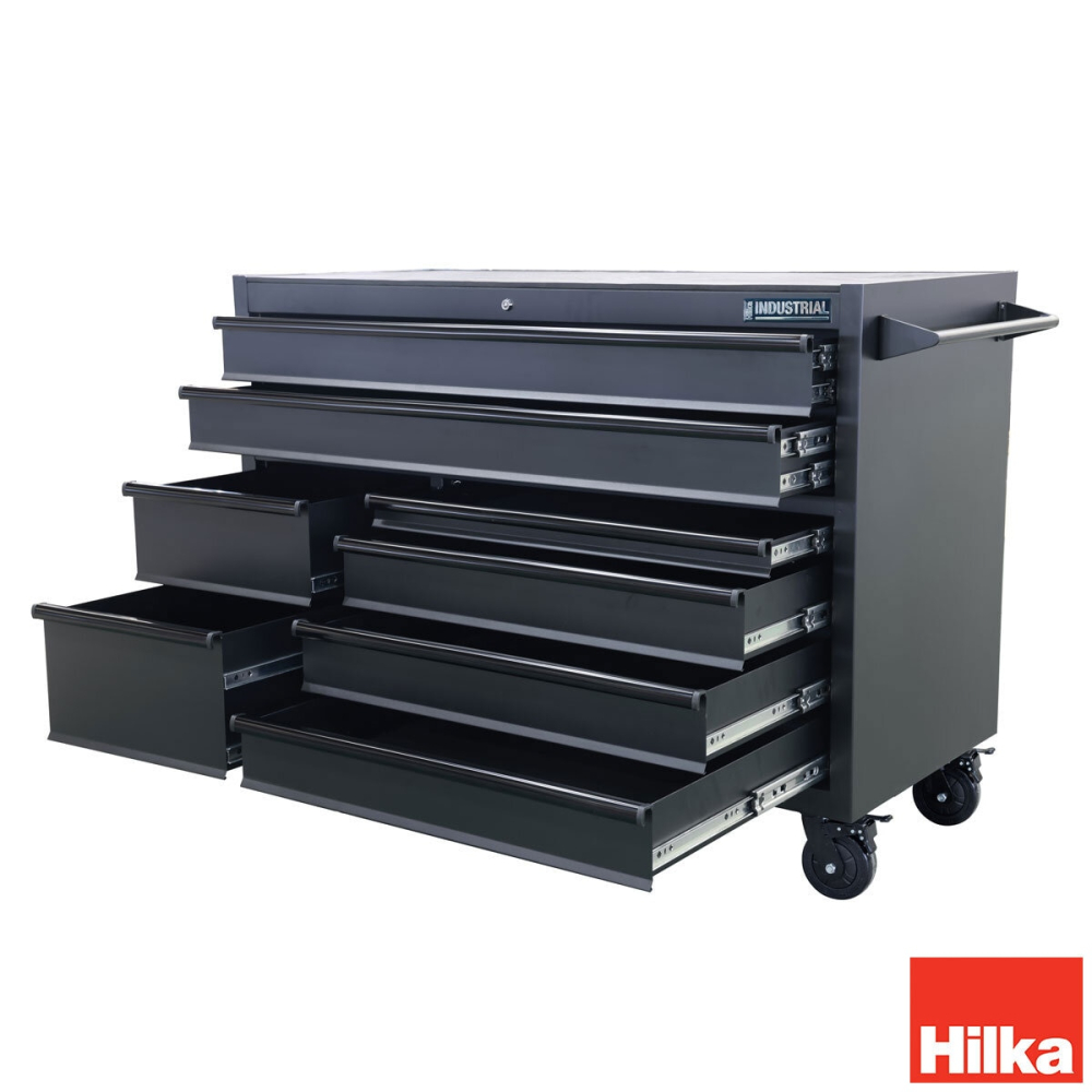 Hilka 55" (140cm) Industrial 8 Drawer Tool Trolley