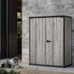 Keter Storm Grey Signature Alto 4ft 6" x 2ft 4" (1.4 x 0.7m) 1,415 Litre Vertical Storage Shed with Shelves - Image 3