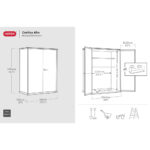 Keter Cortina Alto 4ft 6" x 2ft 4" (1.4 x 0.7m) 1,415 Litre Vertical Storage Shed with Shelves - Image 2