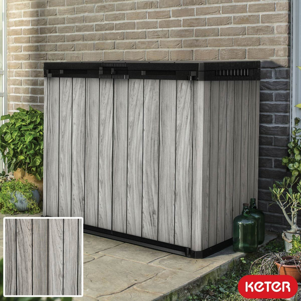 Keter Storm Grey Signature 4ft 7" x 2ft 8" (1.4 x 0.82m) 1,150 Litre Horizontal Storage Shed