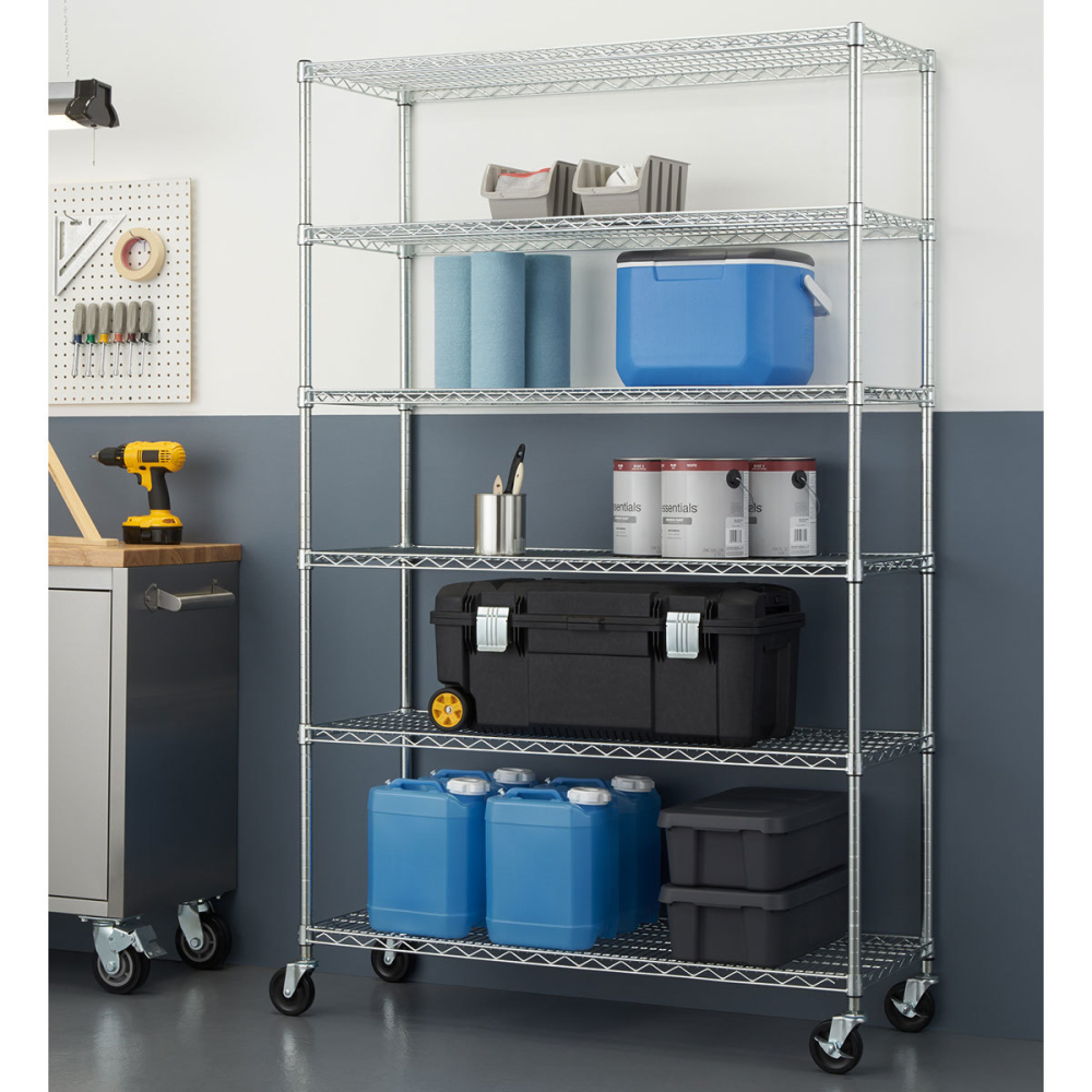 TRINITY EcoStorage™ 6-Tier Chrome Storage Unit with Casters