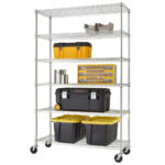 TRINITY EcoStorage™ 6-Tier Chrome Storage Unit with Casters - Image 3