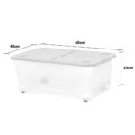 Wham 45 Litre Clear/Cool Grey Box with Wheels & Folding Lid - 5 Pack - Image 5