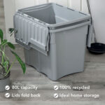 Wham 80 Litre Grey Croc Box & Lid - 2 Pack - Image 5
