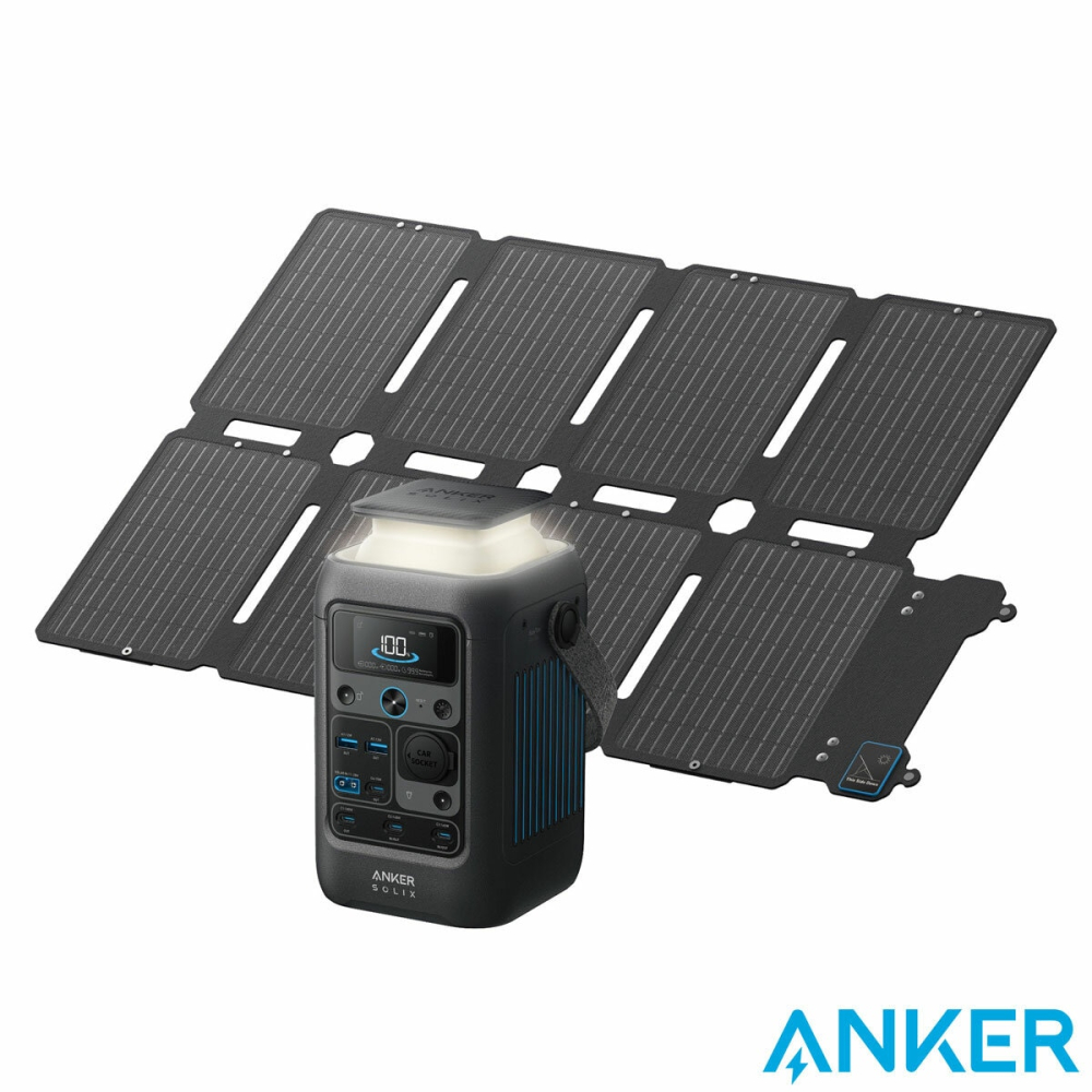Anker Solix C300X DC Portable Power Station + 100W Foldable Solar Panel