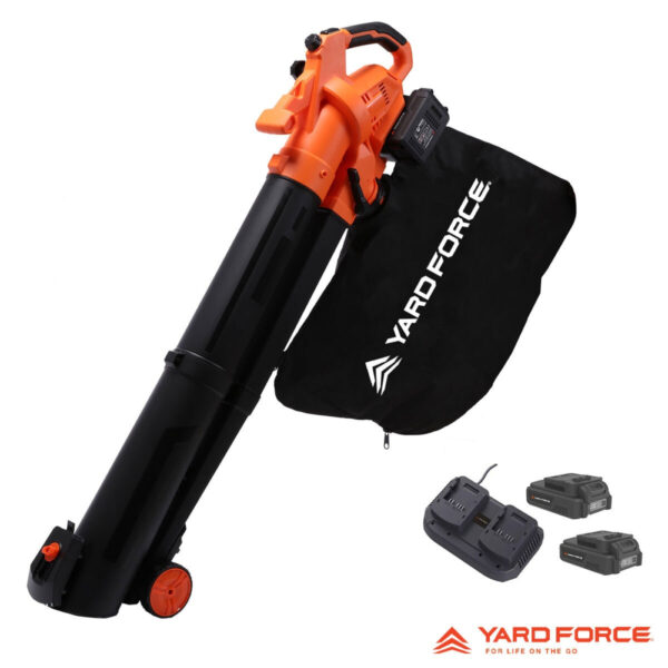 Yard Force 40V Blower Vacuum + 2 x 20V (4Ah) Battery & Twin Charger Bundle
