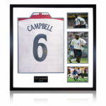 Sol Campbell Signed Framed England Football Shirt including 3 Photos