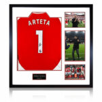 Mikel Arteta Signed Framed Arsenal Football Shirt including 3 Photos